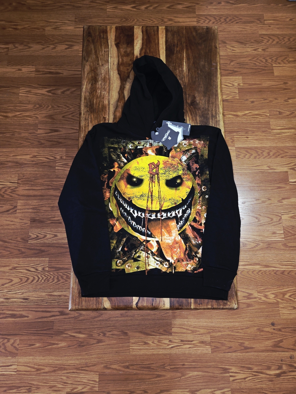Evil Vice Men's Black Smiley Pullover Hoodie